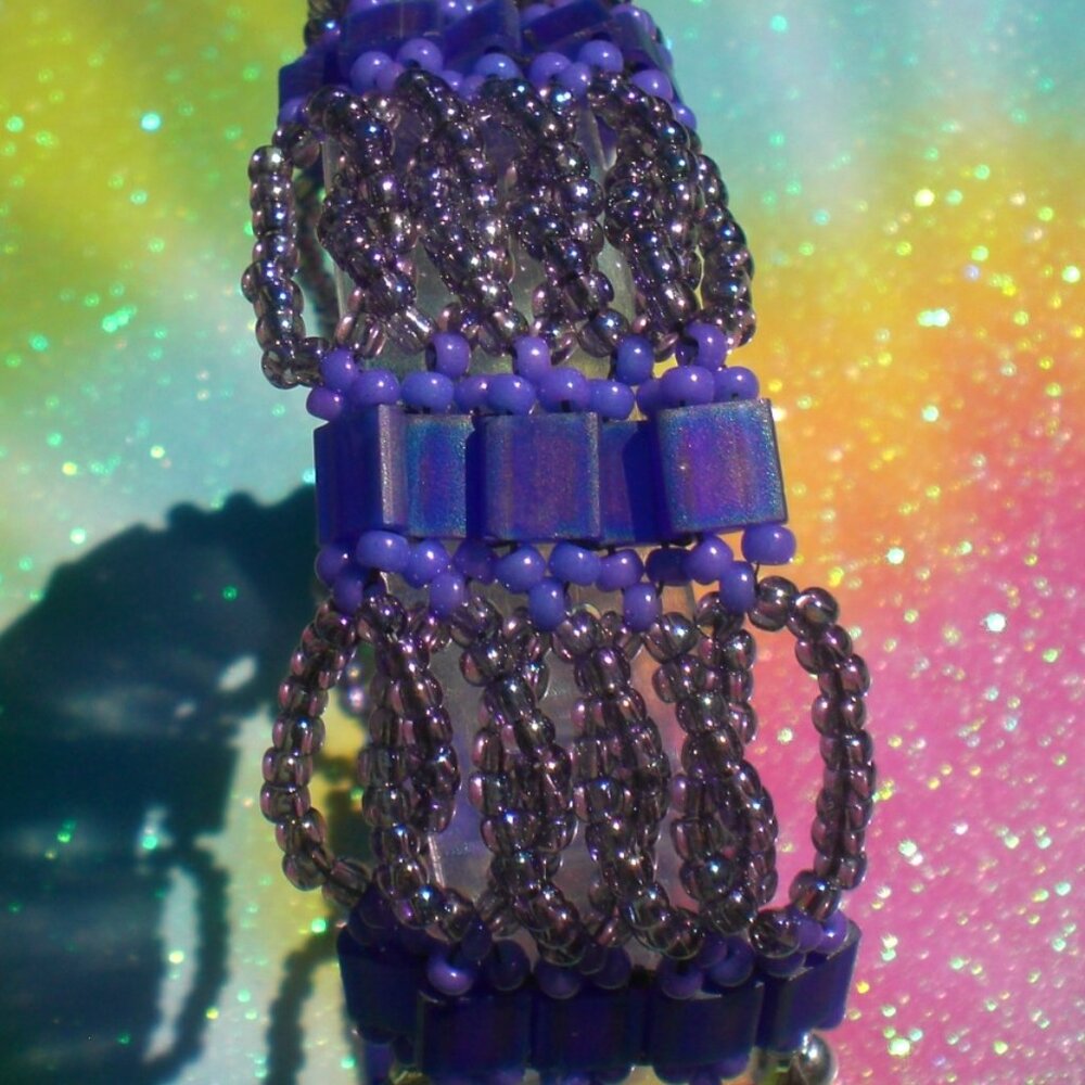 Hand Beaded Ruched Tila Bracelet